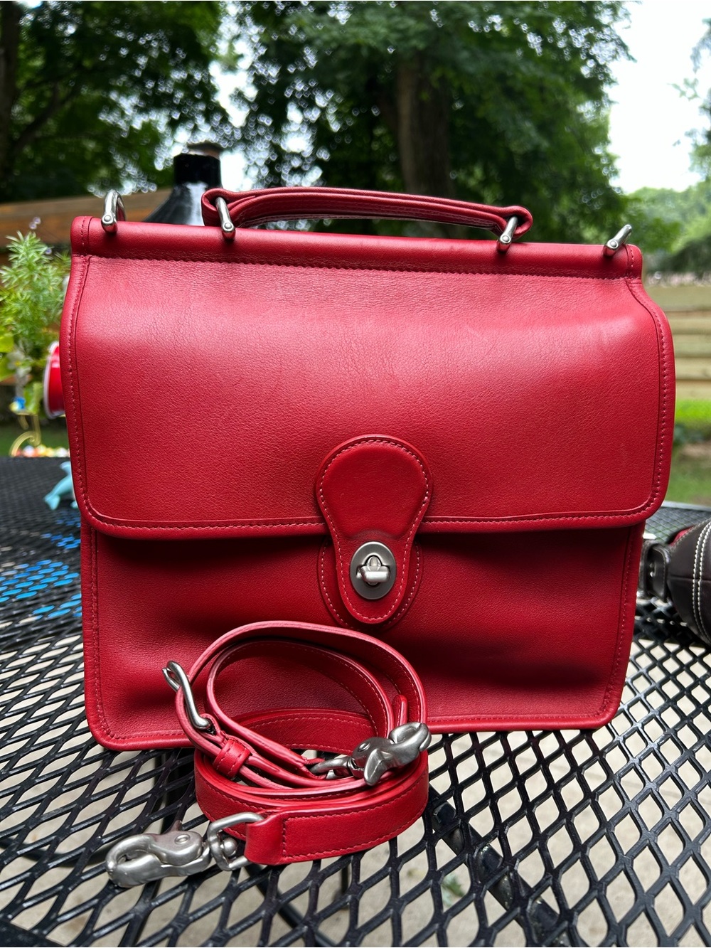 Coach Vintage Red Willis with Nickel hardware